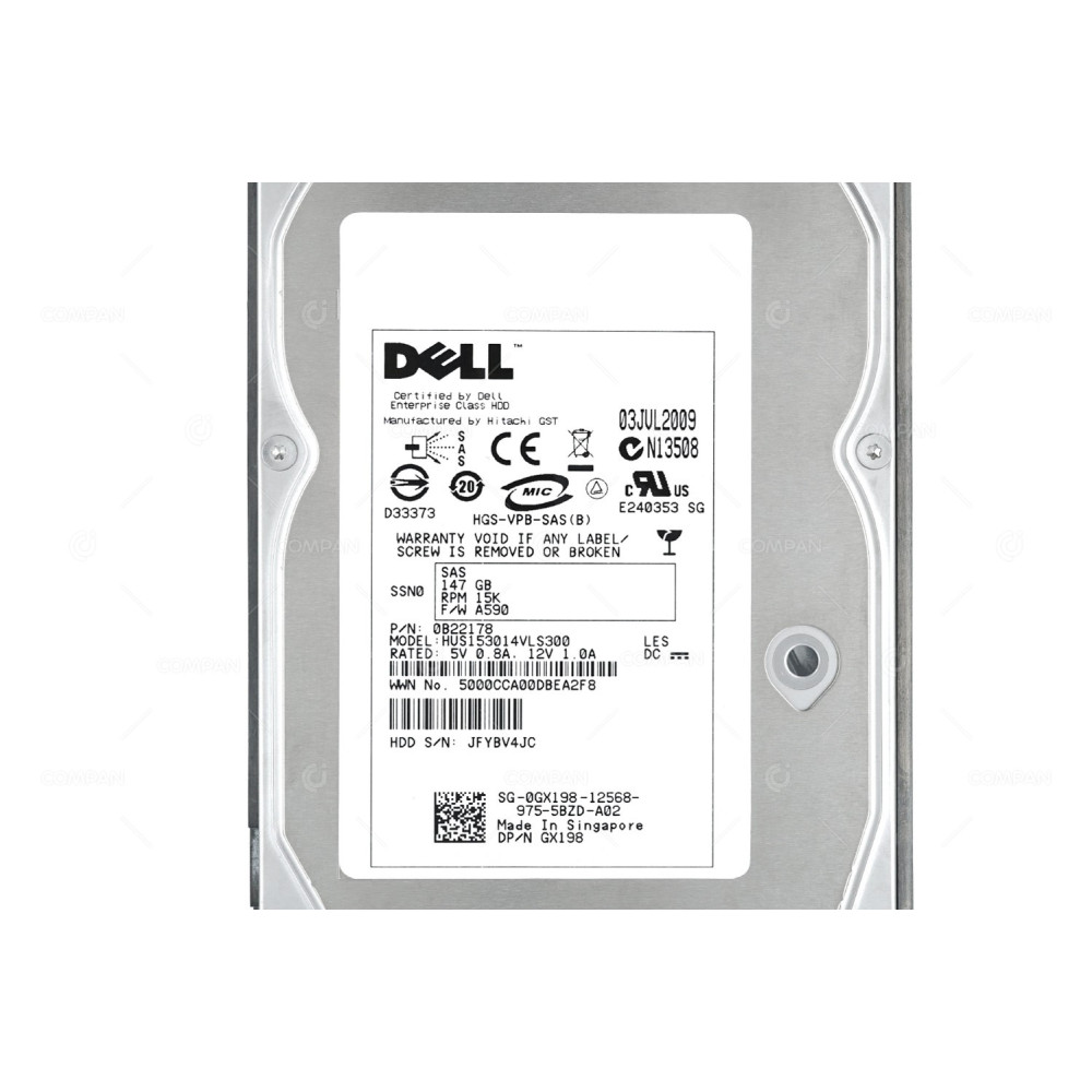 GX198 DELL HDD 147GB 15K SAS 3G 3.5" LFF HOT-SWAP